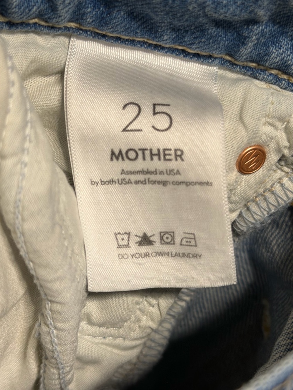 MOTHER The Dodger Button Hover Cuff jeans in "I Could Care Less" - Picture 8 of 8